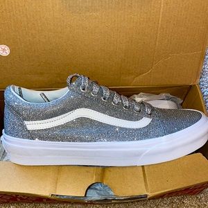 Women’s Size 8 Silver Sparkle Vans